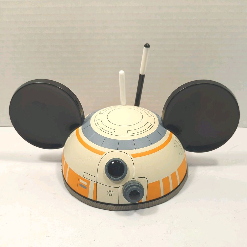 Disney Star Wars BB-8 Mickey Ears Hat Cap Adult Unisex White Orange Black